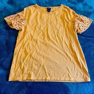 💐5/$20 Sale💐 XL Ann Taylor Lace Mustard Shirt